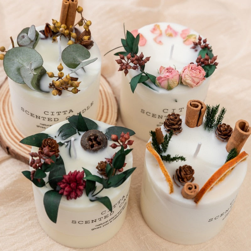 Natural soy wax candles: captivating scents and creative design for a romantic atmosphere